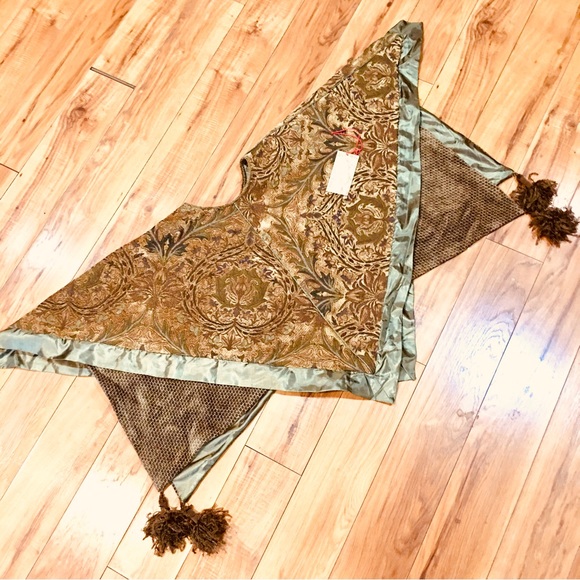 Villa Bacci new tags Christmas Tree Skirt rustic pins poms style holiday… - Picture 15 of 16